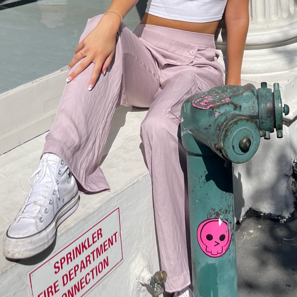 Zara Dusty Lavender Crossover Pant
